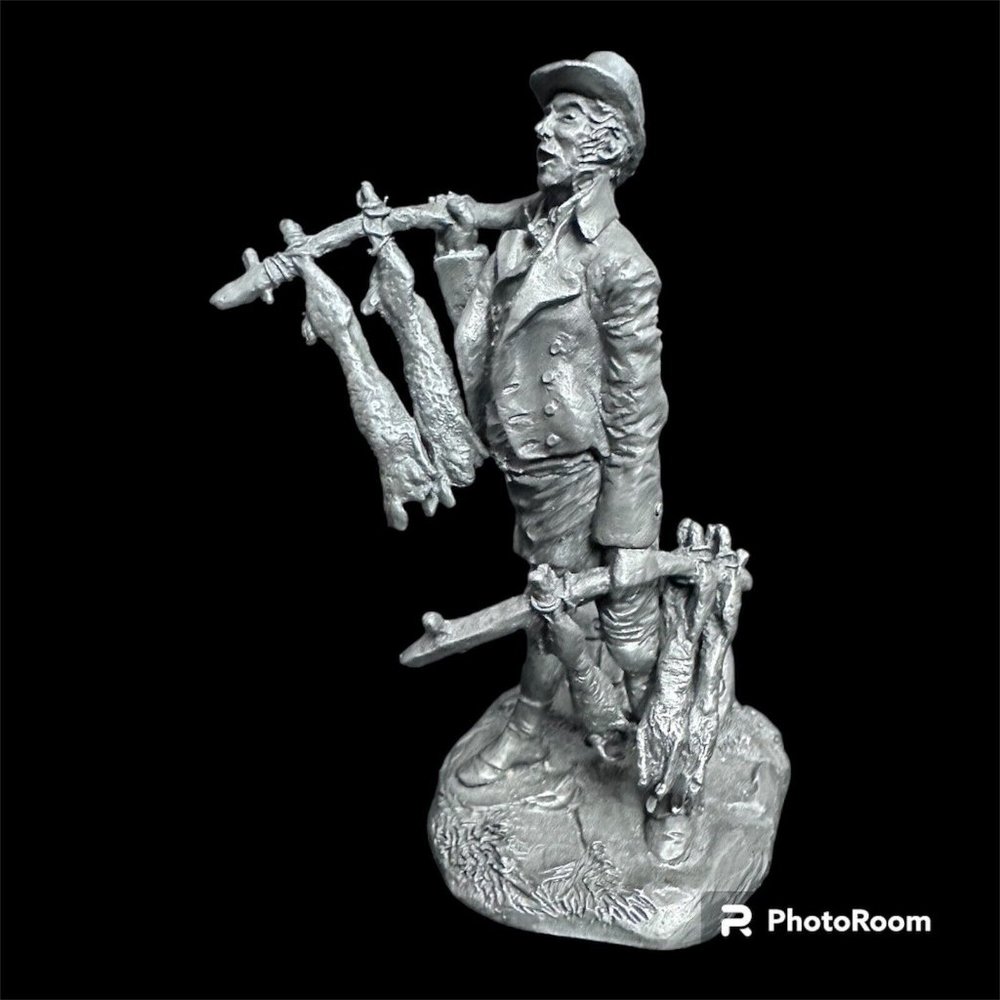 Franklin Mint Fine Pewter‎ Statue The Rabbit Man Rabbits buy a fresh rabb…